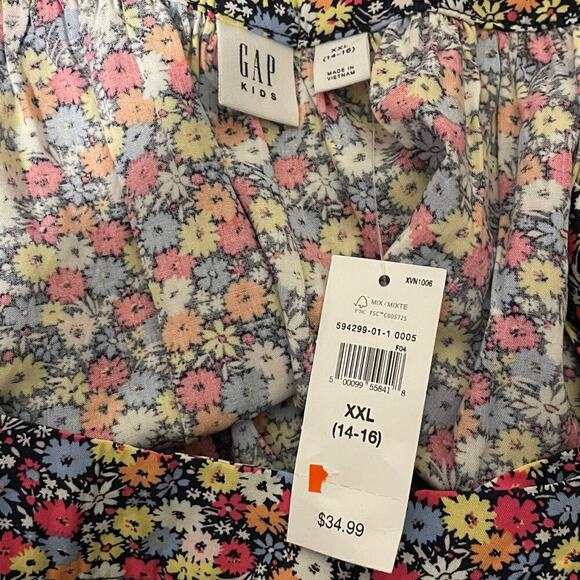 Gap Kids NWT Floral Flutter Sleeve Blouse Size 14/16 - Picture 5 of 7